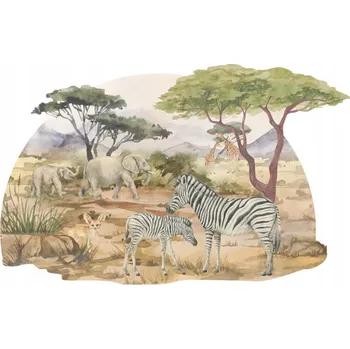 Samolepící dekorace SAMOLEPKA NA ZEĎ S LAMINÁTEM OMYVATELNÁ ZVÍŘATA