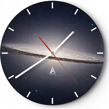 Hodiny Velké nástěnné hodiny 40x40 Galaxie Skleněné hodiny Kulatý Tiché