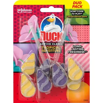 WC čistič Duck WC závěs Active Clean Tropical Adventure, 2× 38,6 g