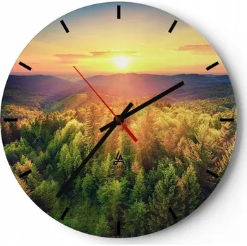 Hodiny Velké nástěnné hodiny 40x40 Krajina Skleněné hodiny Kulatý Tiché