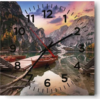 Hodiny Velké nástěnné hodiny 40x40 Krajina Skleněné hodiny Tiché