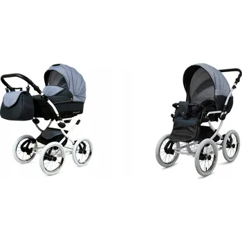 Kočárek Kočárek 3v1 BabyLux MARGARET WHITE - sportovní kočárek, hluboká korba, autosedačka