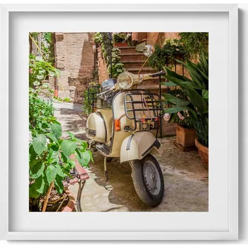 Obraz Dekorativní nástěnný obraz do pokoje Motorka v italské uličce 50x50 cm