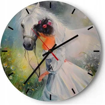 Hodiny Nástěnné hodiny do kuchyně 30x30 Žena Skleněné hodiny do obýváku Loft Tiché