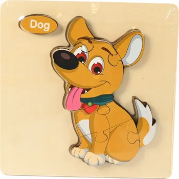 Dřevěná hračka PRVNÍ DŘEVĚNÉ EDUKAČNÍ PUZZLE – BAREVNÁ SKLÁDAČKA, RŮZNÉ VZORY