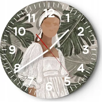 Hodiny Nástěnné hodiny do obýváku 40x40 Boho Kulatý Hodiny na skle Loft Tiché