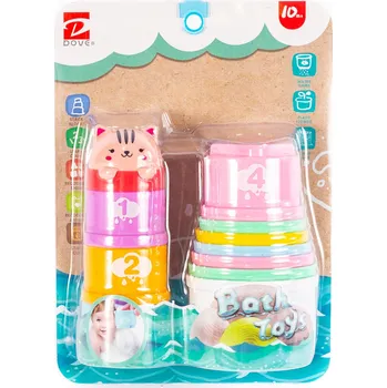 Hračka pro nejmenší PYRAMIDA SKLÁDAČKA KELÍMKY DO KOUPELE BAREVNÉ