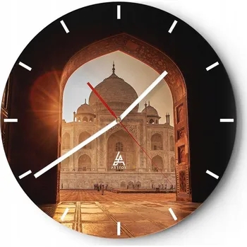 Hodiny Nástěnné hodiny do kuchyně 30x30 Architektura Skleněné hodiny do obýváku Tiché