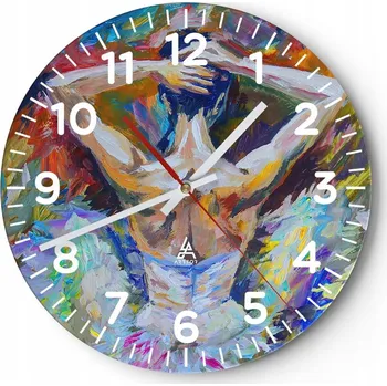 Hodiny Nástěnné hodiny do obýváku 40x40 Baletka Kulatý Skleněné hodiny Loft Tiché