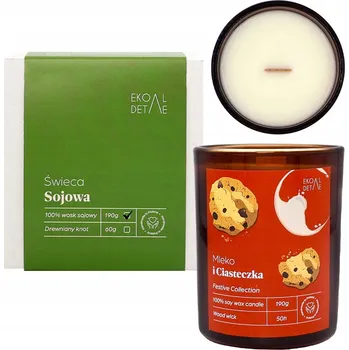 Svíčka Sójová vonná svíčka Mléko a Sušenky EkoDetale 1 ks