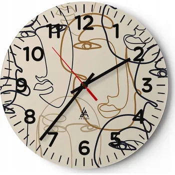 Hodiny Kuchyňské nástěnné hodiny 30x30 Abstrakce Moderní skleněné hodiny Tiché