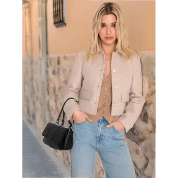 Sinsay - Zkrácená bunda - béžová - 594DA-08M - 594DA-08M-XL