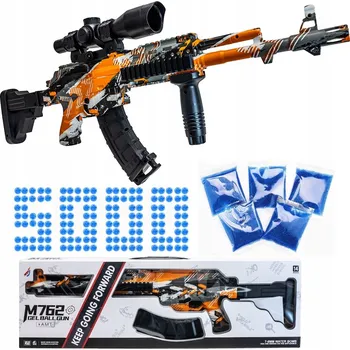 Dětská zbraň GELOVÁ KULIČKOVÁ PISTOLE ODSTŘELOVACÍ PUŠKA S PUŠKOHLEDEM AUTOMAT M4 + 5000 KULIČEK