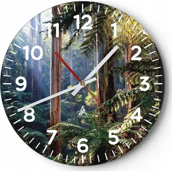 Hodiny Nástěnné hodiny do obýváku 40x40 Krajina Kulatý Skleněné hodiny Loft Tiché