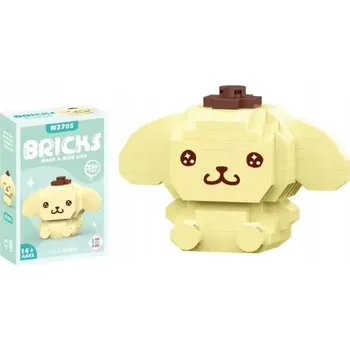 ostatní stavebnice Stavebnice Hello Kitty Sanrio Figurka Koťátko Pompompurin Žlutá 234 dílků