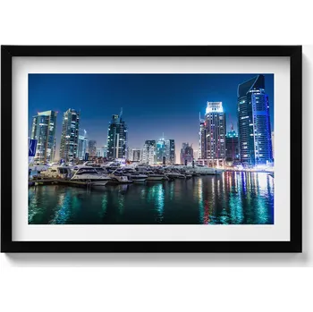 Obraz Obraz v rámu na zeď do obýváku Lodě v nočním městě 60x40 cm