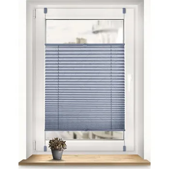 Prostěradlo Plisé žaluzie do oken crush - barva: tmavě modrá, rozměry: 100 cm x 100 cm