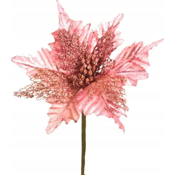 umělá květina Lesklá prohlubeň Dommio Poinsettia - růžová