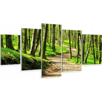 Obraz PĚTIDÍLNÝ TRYPTYCH NA ZEĎ CESTA LESEM 980