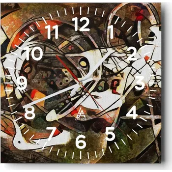 Hodiny Nástěnné hodiny do obýváku 40x40 Abstrakce Tiché hodiny Skleněné hodiny Bez hlučnosti