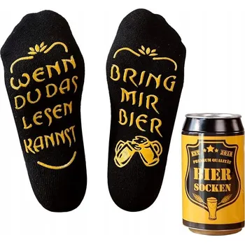 Pánská móda Ponožky Pivo v Plechovce žluté velikost 36-40