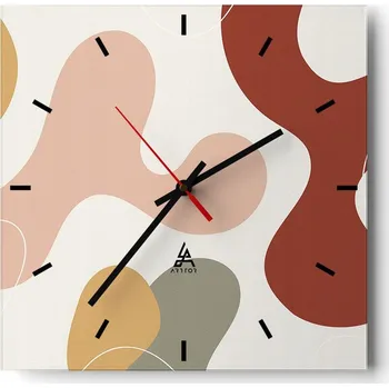 Hodiny Velké nástěnné hodiny 40x40 Abstrakce Skleněné tiché hodiny