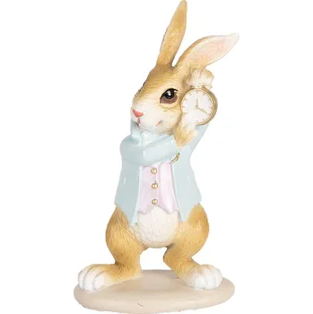 Bytová dekorace Clayre & Eef - Dekorativní figurka králíka s hodinkami 6PR5461