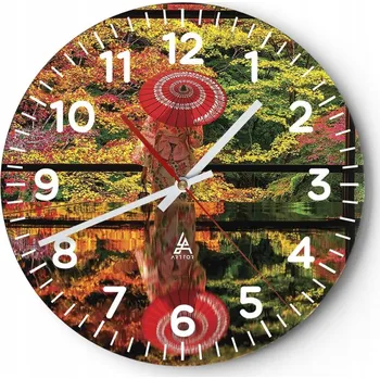 Hodiny Nástěnné hodiny do obýváku 40x40 Zahrada Kulatý Skleněné hodiny Loft Tiché