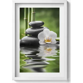 Obraz Obraz dekorace na zeď Zen - kameny, bambus a květina na vodě 40x60 cm
