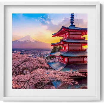 Obraz Obraz v rámu na zeď do obýváku Japonská architektura 50x50 cm