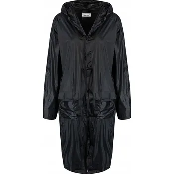 Dámský kabát Agrafka dámský kabát černý oversize s kapucí velikost M