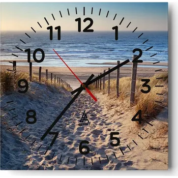 Hodiny Kuchyňské nástěnné hodiny 30x30 Krajina Skleněné hodiny do obýváku Moderní Tiché