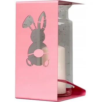 Velikonoční dekorace Růžový lucerna LAMPION PRO DĚTI VELIKONOČNÍ ZAJÍČEK, 28 cm vložka