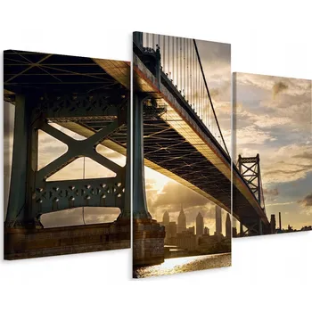 Obraz Obraz Triptych MOST Západ Slunce 3D Pohled 120x80