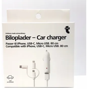 Datový kabel AUTOMOBILOVÁ 2x USB + KABEL 3v1 USB-C MICRO USB APPLE LIGHTNING