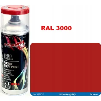 Barva ve spreji RAL 3000 AKRYLOVÝ LAK ve spreji červený LESK 1233