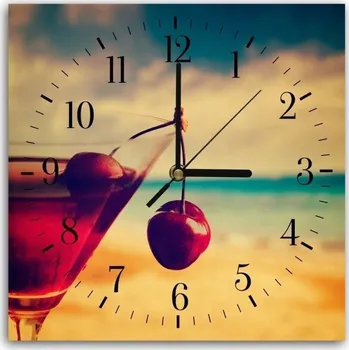 Hodiny Moderní dřevěné HODINY nástěnné s OBRAZEM 60x60