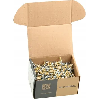 Nýt TRHACÍ nýty 4.8 x 10 500ks ALU/OCEL PLOCHÁ HLAVA RAL1002 ŽLUTÁ PÍSKOVÁ