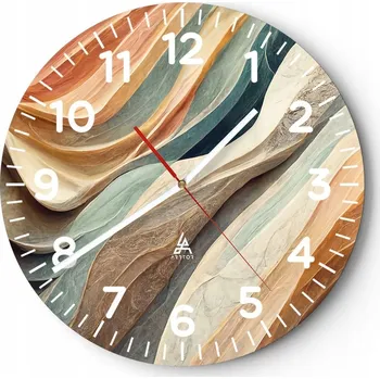 Hodiny Nástěnné hodiny do kuchyně 30x30 Textura Skleněné hodiny do obýváku Loft Tiché