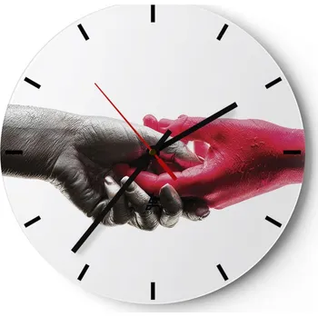 Hodiny Nástěnné hodiny do kuchyně 30x30 Lidské Skleněné hodiny do obýváku Loft Tiché