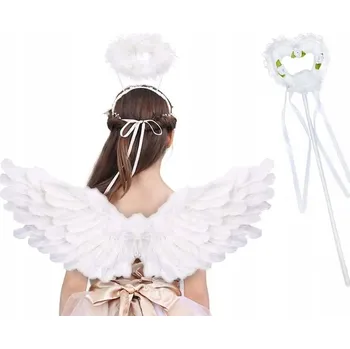 Karnevalový kostým KOSTÝM Velká ANDĚLSKÁ KŘÍDLA Svatozář Betlém 60X35 převlek kostým andílek