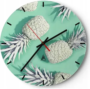 Hodiny Velké nástěnné hodiny 40x40 Abstrakce Skleněné hodiny Kulatý Tiché