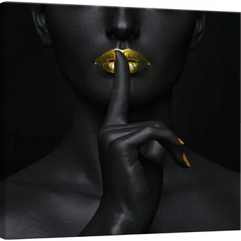 Obraz Obraz do obýváku PORTRET Ženy Zlaté Rty Abstrakce Styl Glamour 80x80