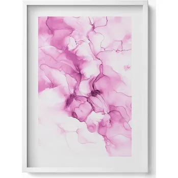 Obraz Dekorativní nástěnný obraz v bílém rámu do pokoje Tekutá textura 50x70 cm