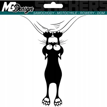 Samolepicí dekorace na vozidlo SAMOLEPKA na auto PADAJÍCÍ KOČKA KOTĚ 16x22 cm