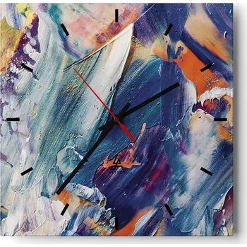 Hodiny Velké nástěnné hodiny 40x40 Abstrakce Skleněné tiché hodiny