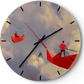 Hodiny Nástěnné hodiny do kuchyně 30x30 Abstrakce Skleněné hodiny do obýváku Tiché