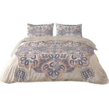 Povlečení Povlečení Bavlněný satén PRESTIGE 160x200 Modré Vzor