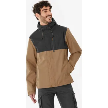 Pánská vesta QUECHUA Pánská turistická nepromokavá bunda NH 500 4XL KAŠTANOVÁ|ŠEDÁ