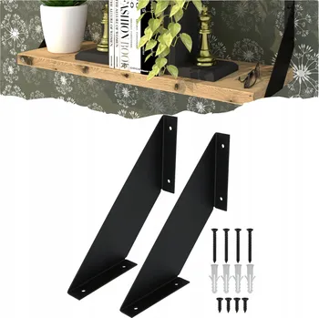 police Moderní nástěnné konzole police podpěry police FLEX černé loft 20 x 20